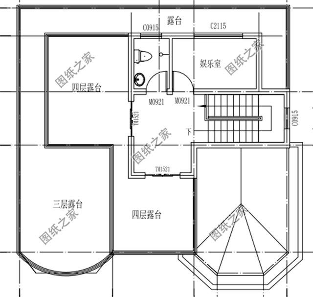 復(fù)式四層自建房戶型圖，氣派又驚艷，第一眼就喜歡上了