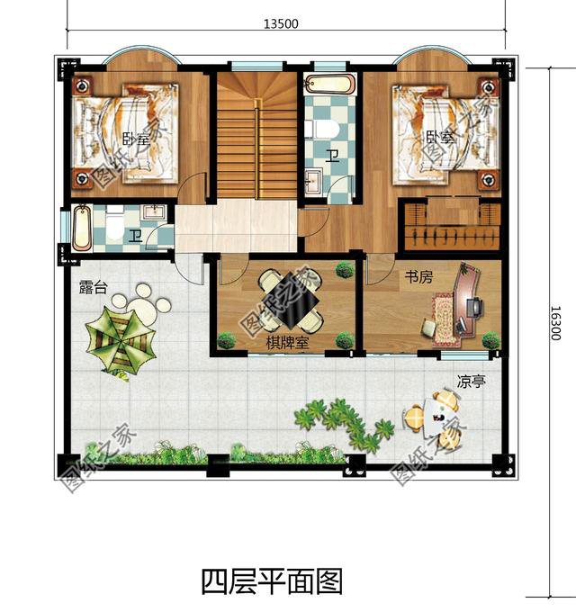 復(fù)式四層自建房戶型圖，氣派又驚艷，第一眼就喜歡上了