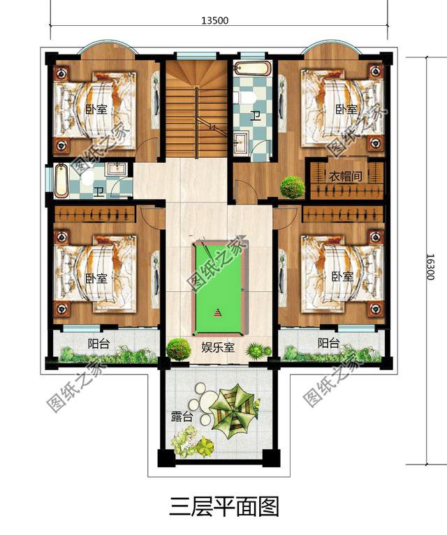 復(fù)式四層自建房戶型圖，氣派又驚艷，第一眼就喜歡上了