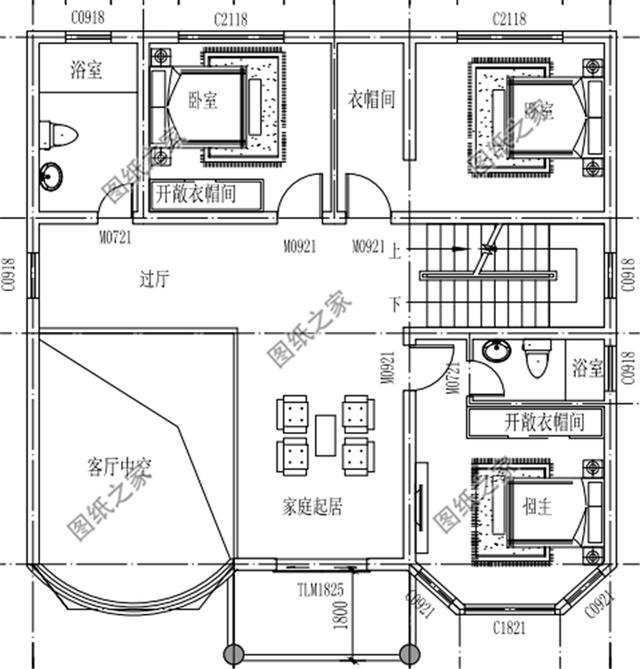 復(fù)式四層自建房戶型圖，氣派又驚艷，第一眼就喜歡上了