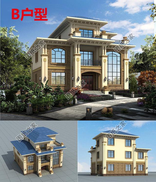 占地160平米自建房外觀圖，這樣的設(shè)計(jì)外觀戶型，又簡單又好看