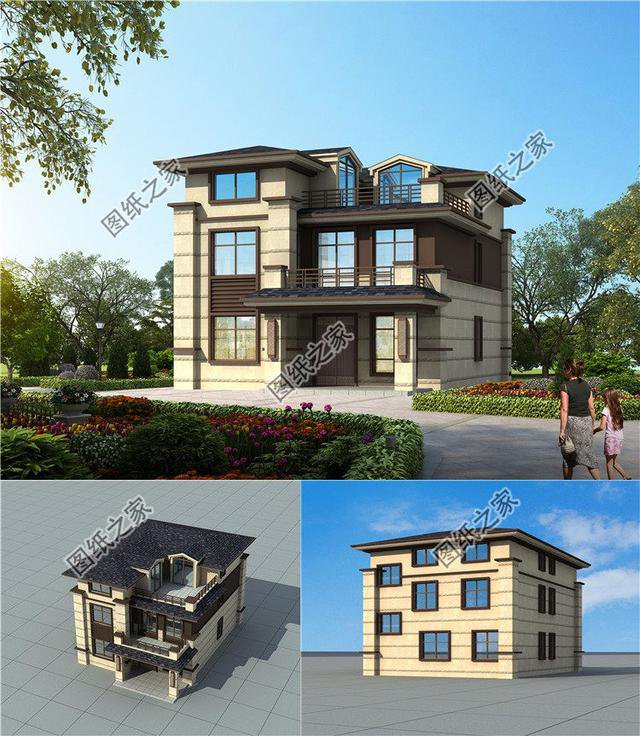 買房不如蓋別墅，3套農(nóng)村100至140平米三層別墅圖分享，一起來(lái)看吧