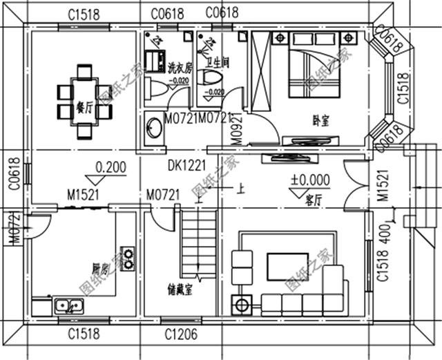 農(nóng)村小戶型自建房設(shè)計圖，第3套進深8米，造價9萬