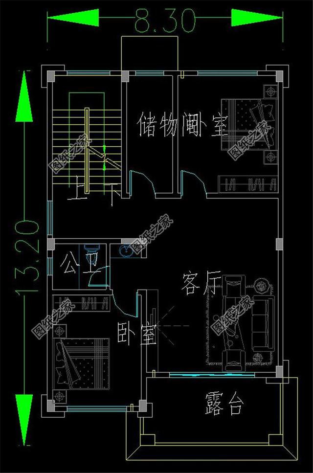 農(nóng)村小戶型自建房設(shè)計圖，第3套進深8米，造價9萬