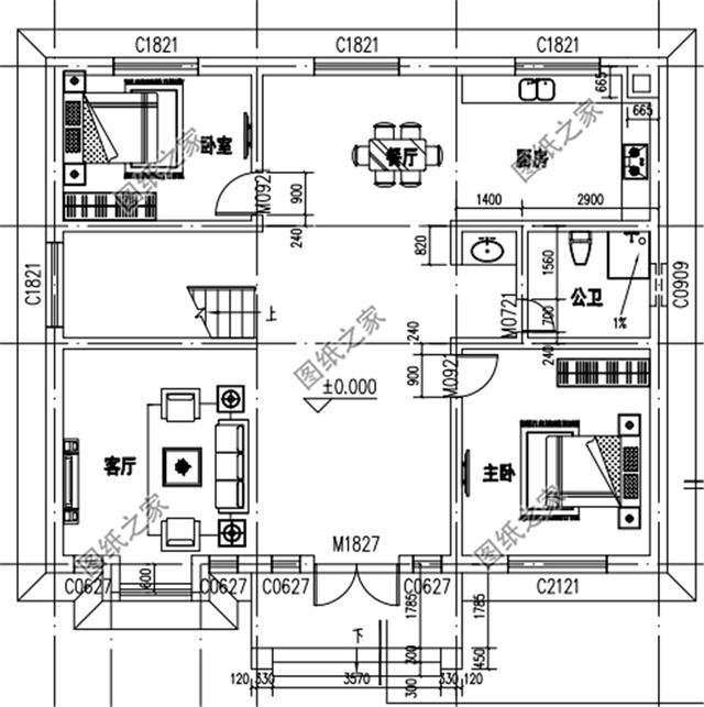 開(kāi)間12米農(nóng)村建房圖，戶型方正布局合理，成為了建房主潮流