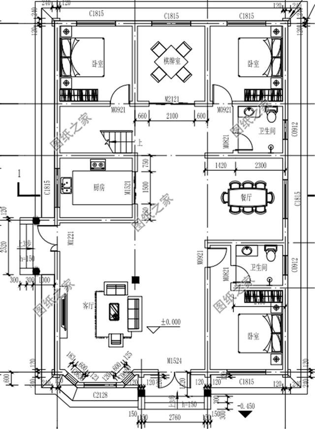 農(nóng)村復(fù)式二層別墅設(shè)計(jì)圖，圖紙簡(jiǎn)單老爸都能看得懂，看完收藏了