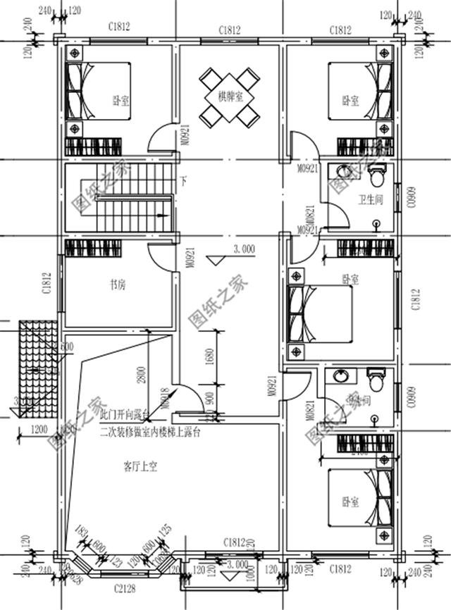 農(nóng)村復(fù)式二層別墅設(shè)計(jì)圖，圖紙簡(jiǎn)單老爸都能看得懂，看完收藏了