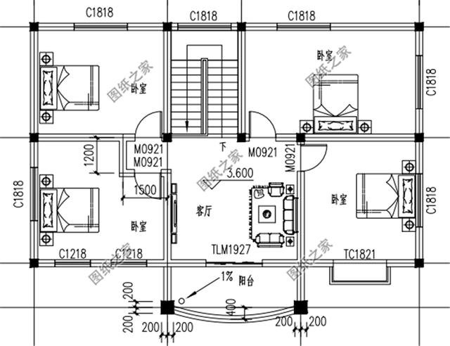 鄉(xiāng)下二層建房110平米別墅戶型圖，造價不到30萬，非常接地氣