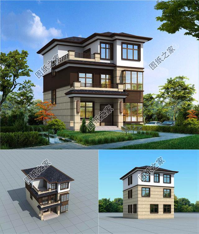 農(nóng)村三層樓房戶型圖，落地窗加露臺，好多人都夸第三套建的好