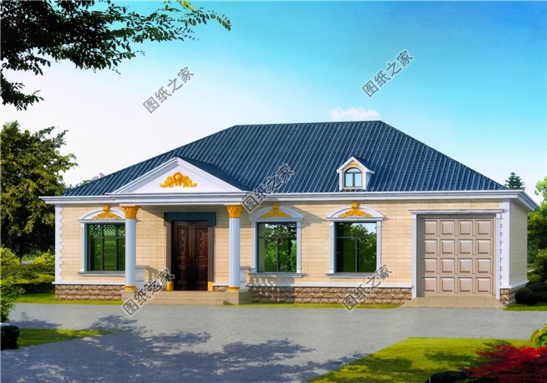 農(nóng)村帶車庫(kù)房子設(shè)計(jì)圖，建房沒(méi)車庫(kù)怎么行，趕快收了回家建一棟