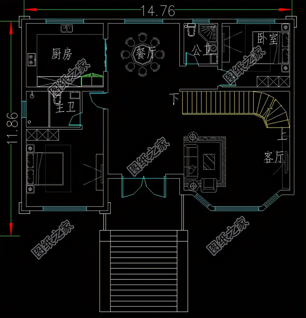 帶地下室二層樓設(shè)計圖，布局太實用了，朋友們還等什么呢