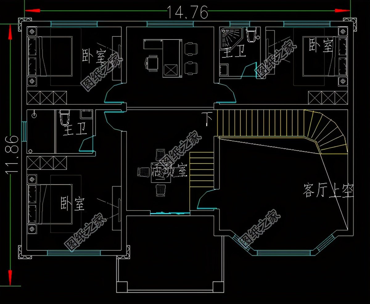 帶地下室二層樓設(shè)計圖，布局太實用了，朋友們還等什么呢