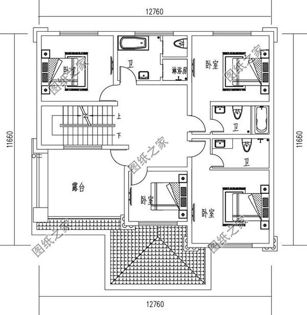 帶堂屋或者神位的農(nóng)村自建四層別墅，老家建房一定要有的設(shè)計(jì)