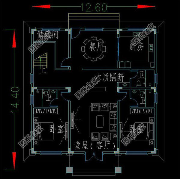 帶堂屋或者神位的農(nóng)村自建四層別墅，老家建房一定要有的設(shè)計(jì)