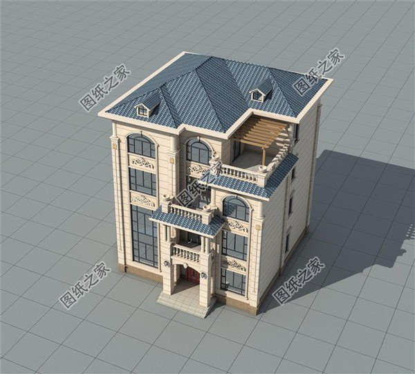 四層漂亮樓房，居住和娛樂完美結(jié)合，洋氣的經(jīng)典之作