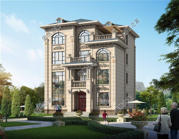 四層漂亮樓房，居住和娛樂完美結(jié)合，洋氣的經(jīng)典之作