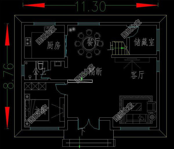 11米乘10米左右的三層自建房圖紙，款款有顏有檔次