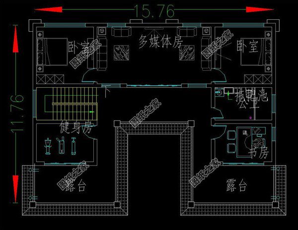 三層現(xiàn)代帶陽臺(tái)別墅圖，精致美觀，拿到圖紙立馬回去建！