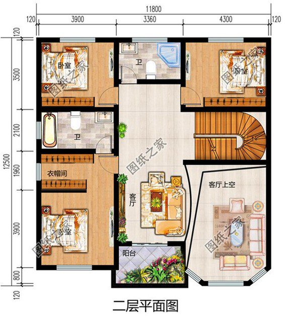 簡單戶型二層樓效果圖，戶型簡約造價低，農(nóng)村建房無壓力