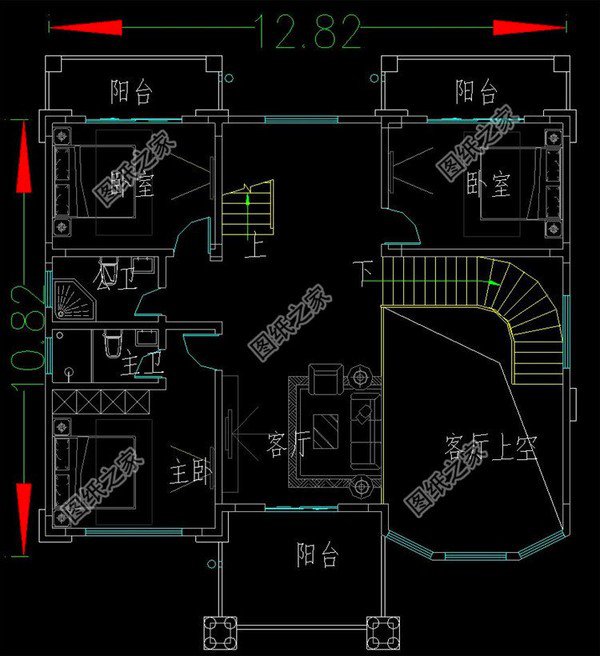 建房子三層樓設(shè)計圖，占地面積不大，第三款旋轉(zhuǎn)樓梯設(shè)計