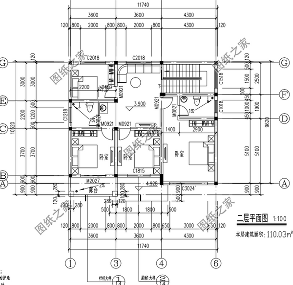 小別墅二層樣式圖，占地不超過(guò)130平米，戶型精致美觀