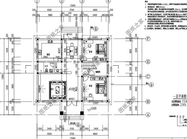 160平米左右二層樓房設計圖，戶型大氣布局合理，人口再多也住得下