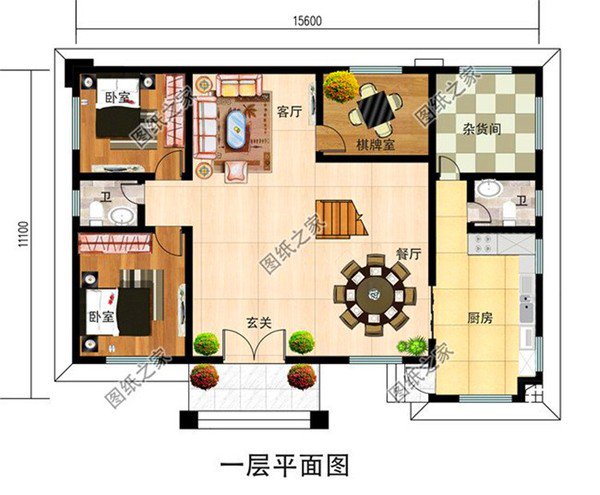 160平米左右二層樓房設計圖，戶型大氣布局合理，人口再多也住得下