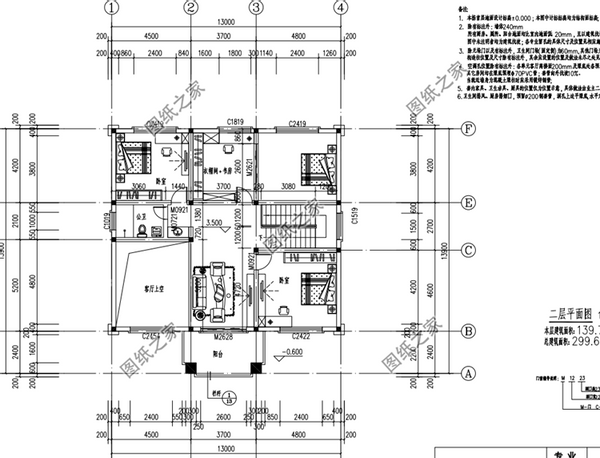160平米左右二層樓房設計圖，戶型大氣布局合理，人口再多也住得下
