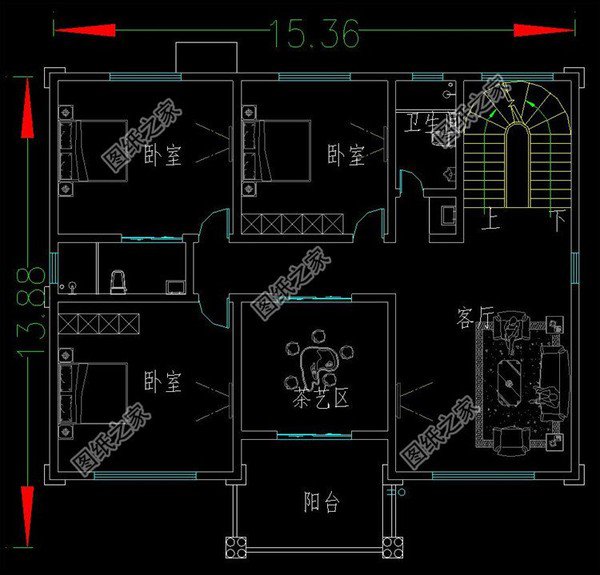 在農(nóng)村開間15米戶型圖，不用擔(dān)心尺寸問題，想要什么款式都有