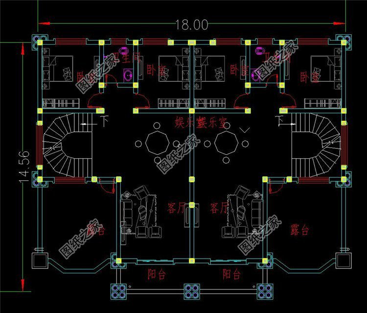 兩戶四間自建房設(shè)計(jì)圖，不怕家里面積小，雙拼別墅照樣建