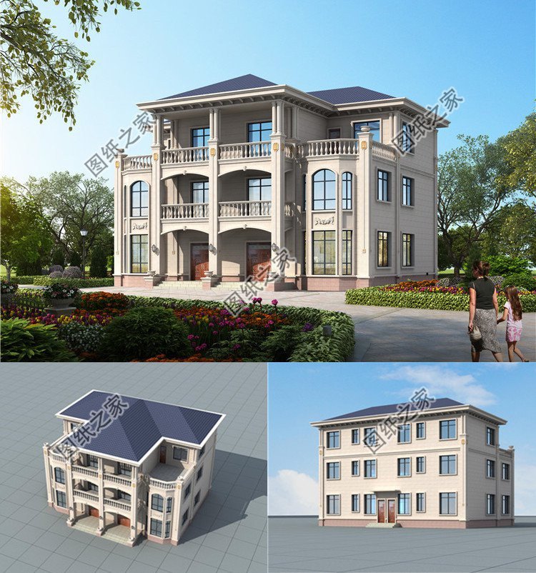 兩戶四間自建房設(shè)計(jì)圖，不怕家里面積小，雙拼別墅照樣建