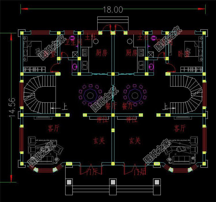 兩戶四間自建房設(shè)計(jì)圖，不怕家里面積小，雙拼別墅照樣建