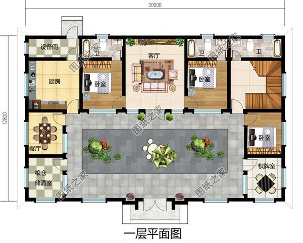 農(nóng)村20萬四合院設(shè)計圖，青山綠水間，享受農(nóng)村生活