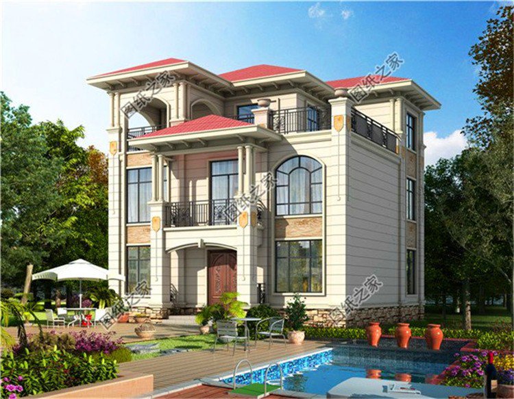 最適合農(nóng)村建的歐式風(fēng)三層別墅設(shè)計(jì)圖，好看實(shí)用拿圖就能建
