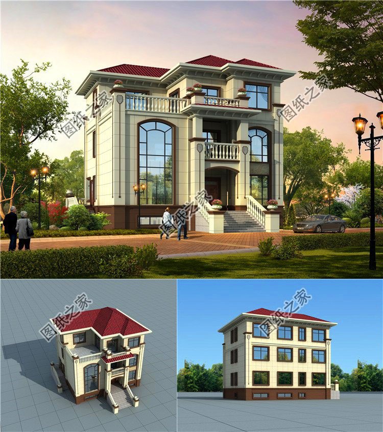 最適合農(nóng)村建的歐式風(fēng)三層別墅設(shè)計(jì)圖，好看實(shí)用拿圖就能建