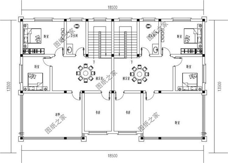 農(nóng)村兄弟雙拼戶型設(shè)計圖，適合兄弟一起建房，親戚看了都說太漂亮