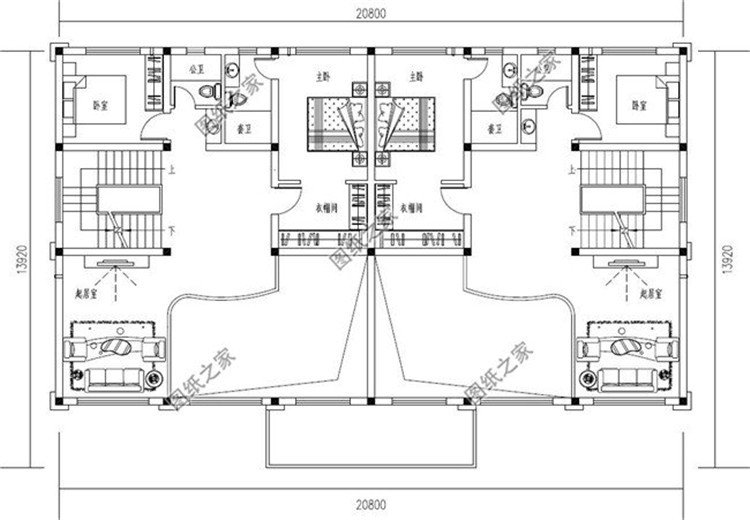 農(nóng)村兄弟雙拼戶型設(shè)計圖，適合兄弟一起建房，親戚看了都說太漂亮