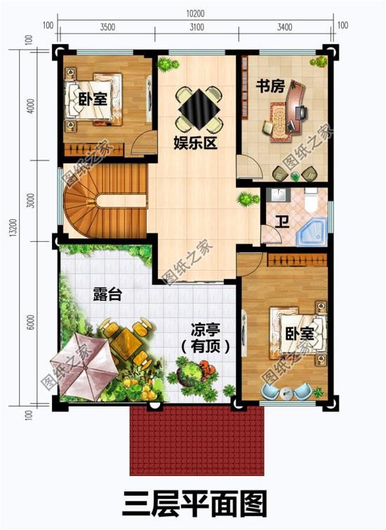 農(nóng)村140平米自建房設(shè)計(jì)圖，布局大方實(shí)用，一二三層的戶型都有