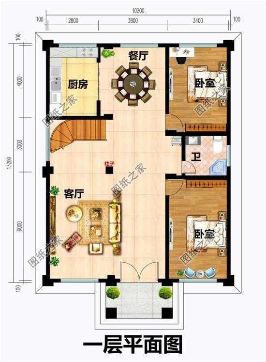農(nóng)村三層樓房戶型圖，戶型方正舒適，看完趕快收藏圖紙