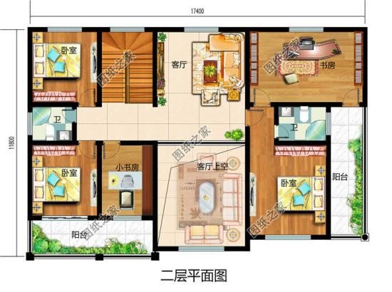 180平米左右二層樓房設(shè)計圖，超大戶型十分大氣，看了忍不住來一棟