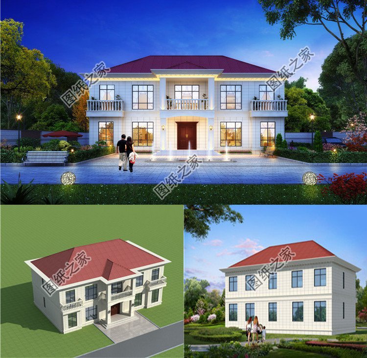 農(nóng)村二層雙拼別墅戶型圖，兄弟心齊，家庭和睦