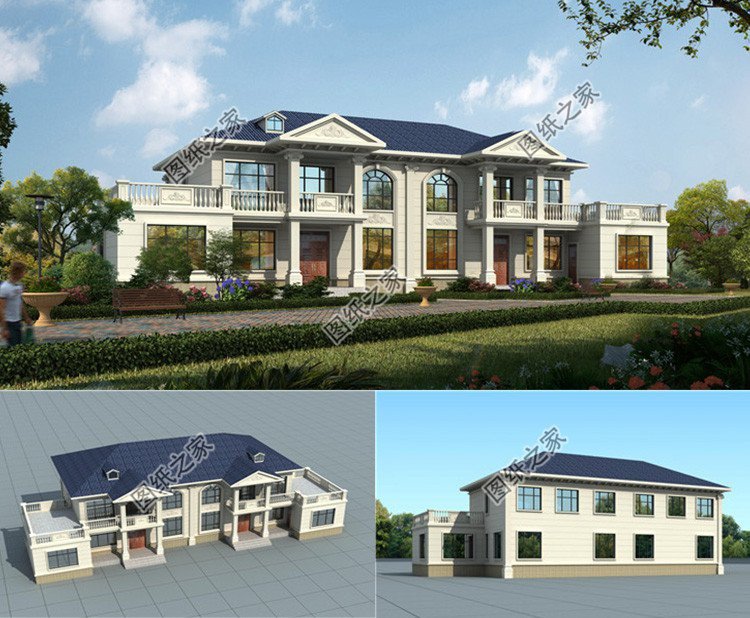 農(nóng)村二層雙拼別墅戶型圖，兄弟心齊，家庭和睦