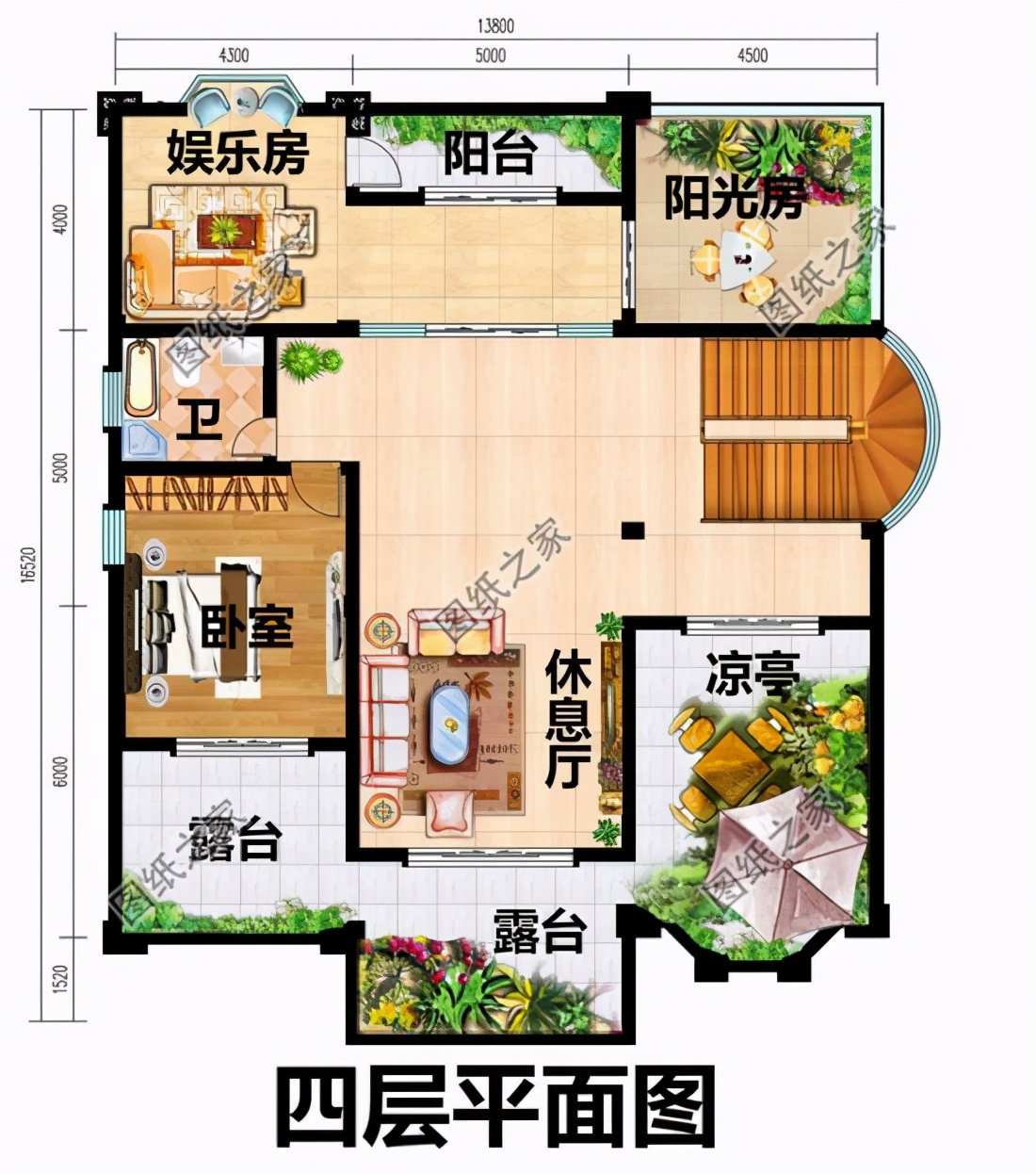 帶大陽臺(tái)四層樓房設(shè)計(jì)圖，意想不到的豪華大氣，這樣的房子值得擁有