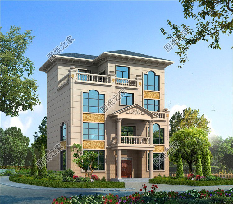 帶大陽臺(tái)四層樓房設(shè)計(jì)圖，意想不到的豪華大氣，這樣的房子值得擁有