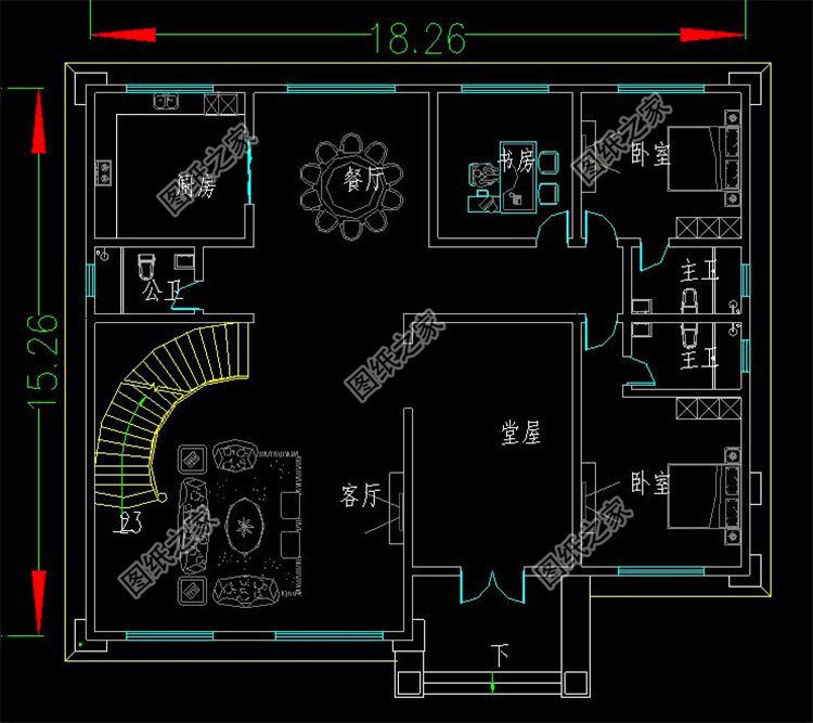 帶堂屋二層樓房設(shè)計(jì)圖，適合農(nóng)村的功能布局，實(shí)力推薦好戶型
