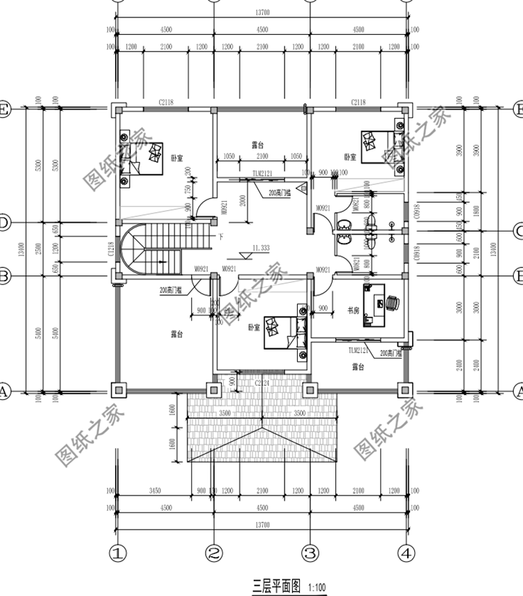 占地160平米三層別墅設(shè)計(jì)圖，這么合適的戶型不打算來(lái)一棟嗎
