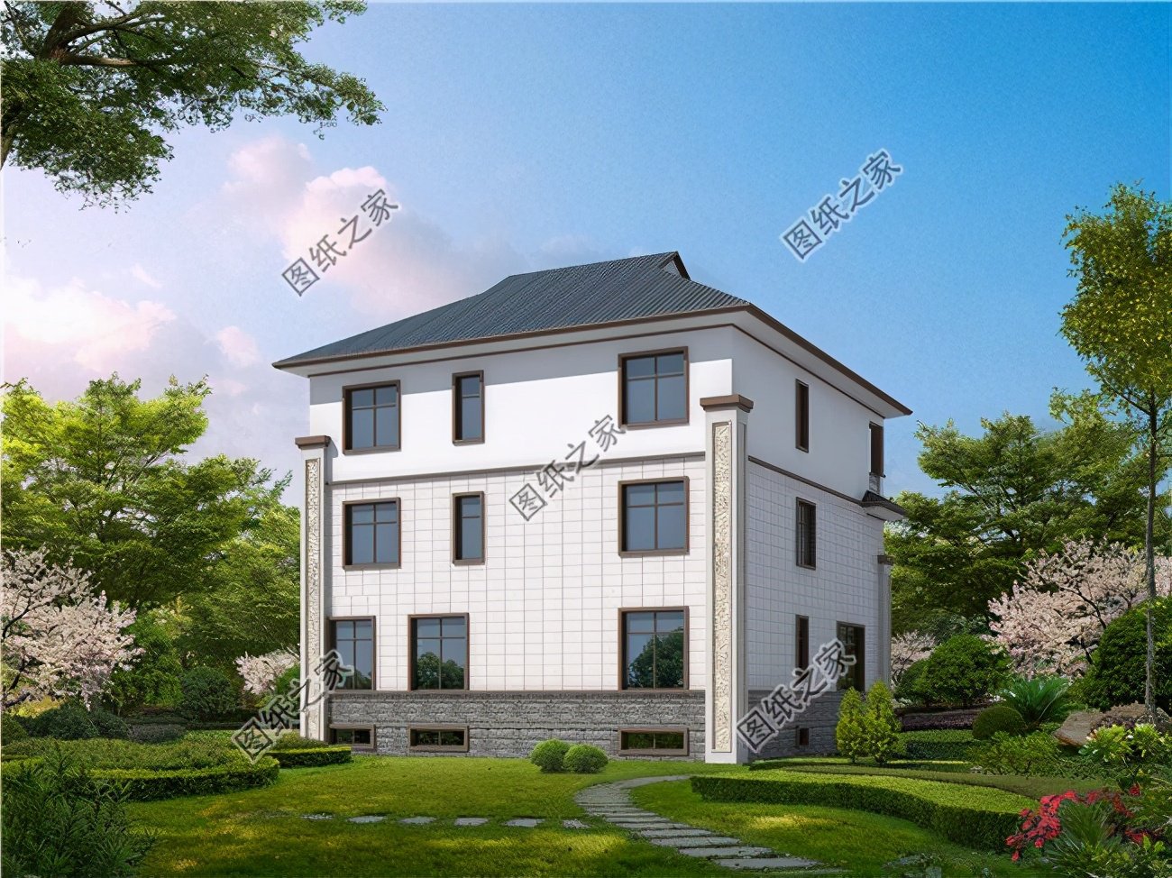 新中式三層別墅自建圖，回村蓋起來(lái)，低調(diào)沉穩(wěn)有內(nèi)涵