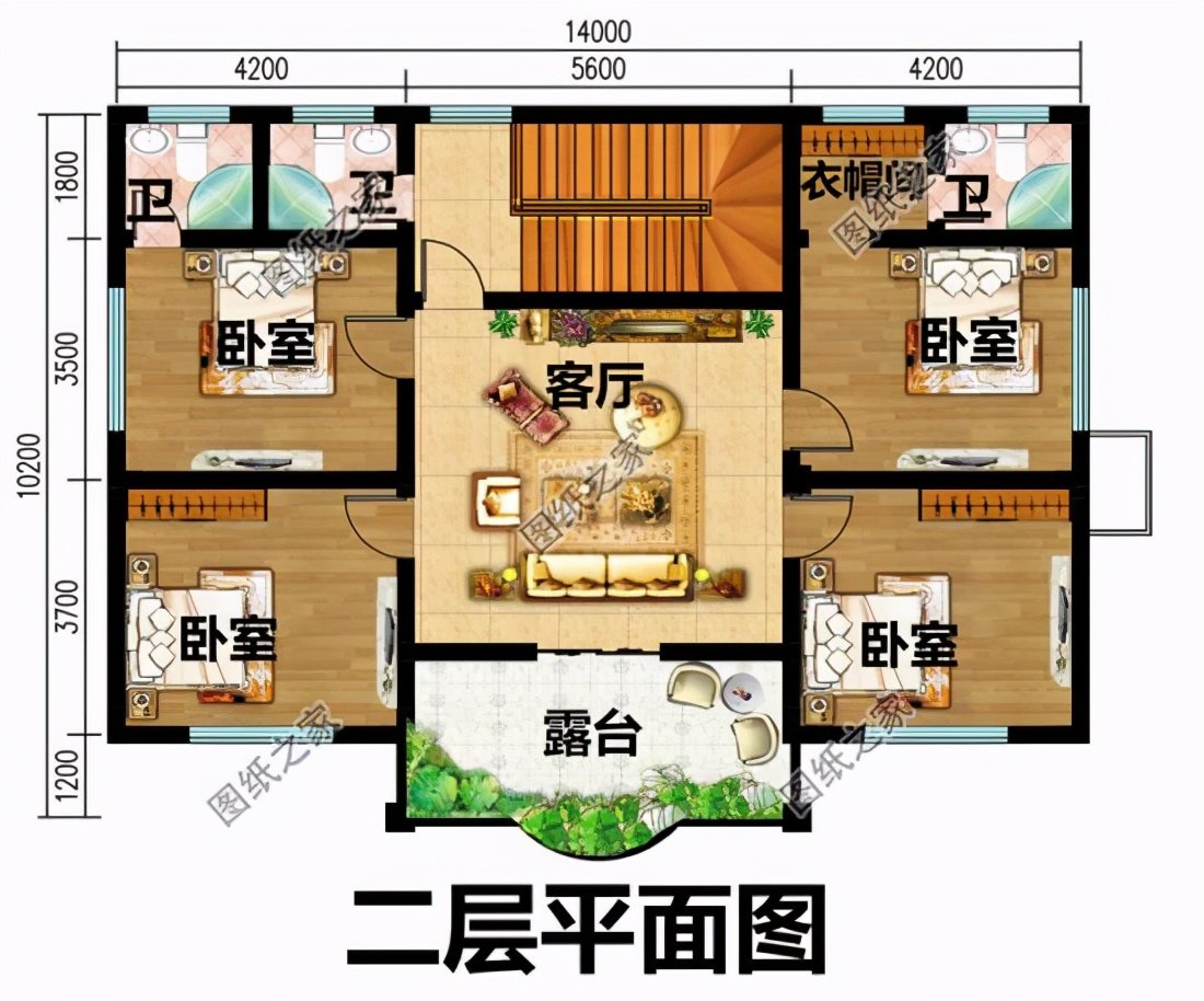 獨(dú)棟二層別墅設(shè)計(jì)圖，布局沒得挑，建好了鄰居都前來參觀