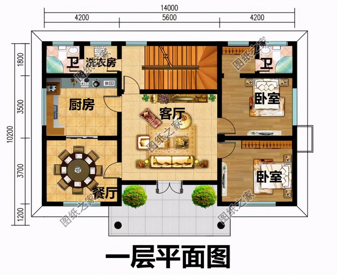 獨(dú)棟二層別墅設(shè)計(jì)圖，布局沒得挑，建好了鄰居都前來參觀