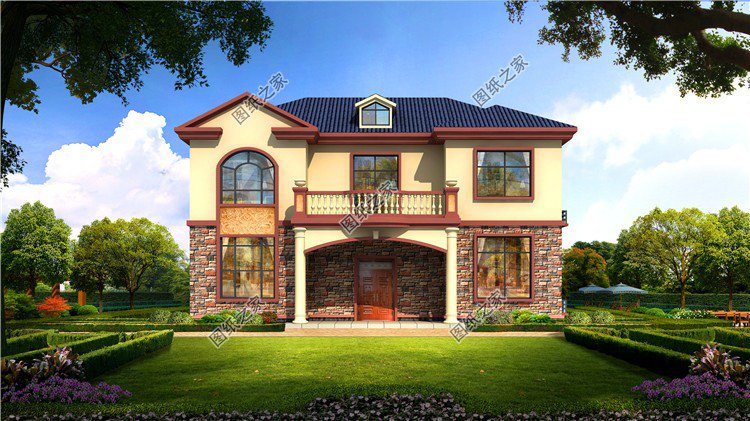 獨(dú)棟二層別墅設(shè)計(jì)圖，布局沒得挑，建好了鄰居都前來參觀